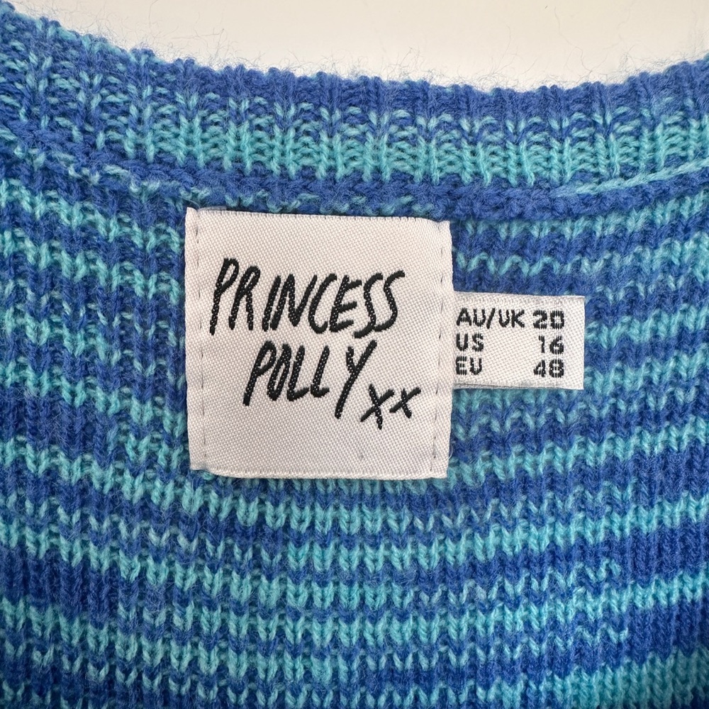 Princess Polly ELISH MINI DRESS BLUE size 16 - Picture 2 of 4